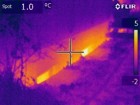 Wärmebildkamera - Geschossdecke ohne Dämmung - Außenaufnahme